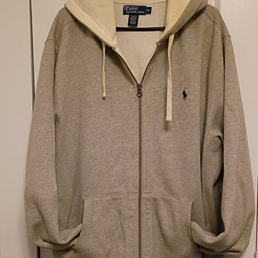 Polo by Ralph Lauren Men's Gray Zip-Up Hoodie/ XXL